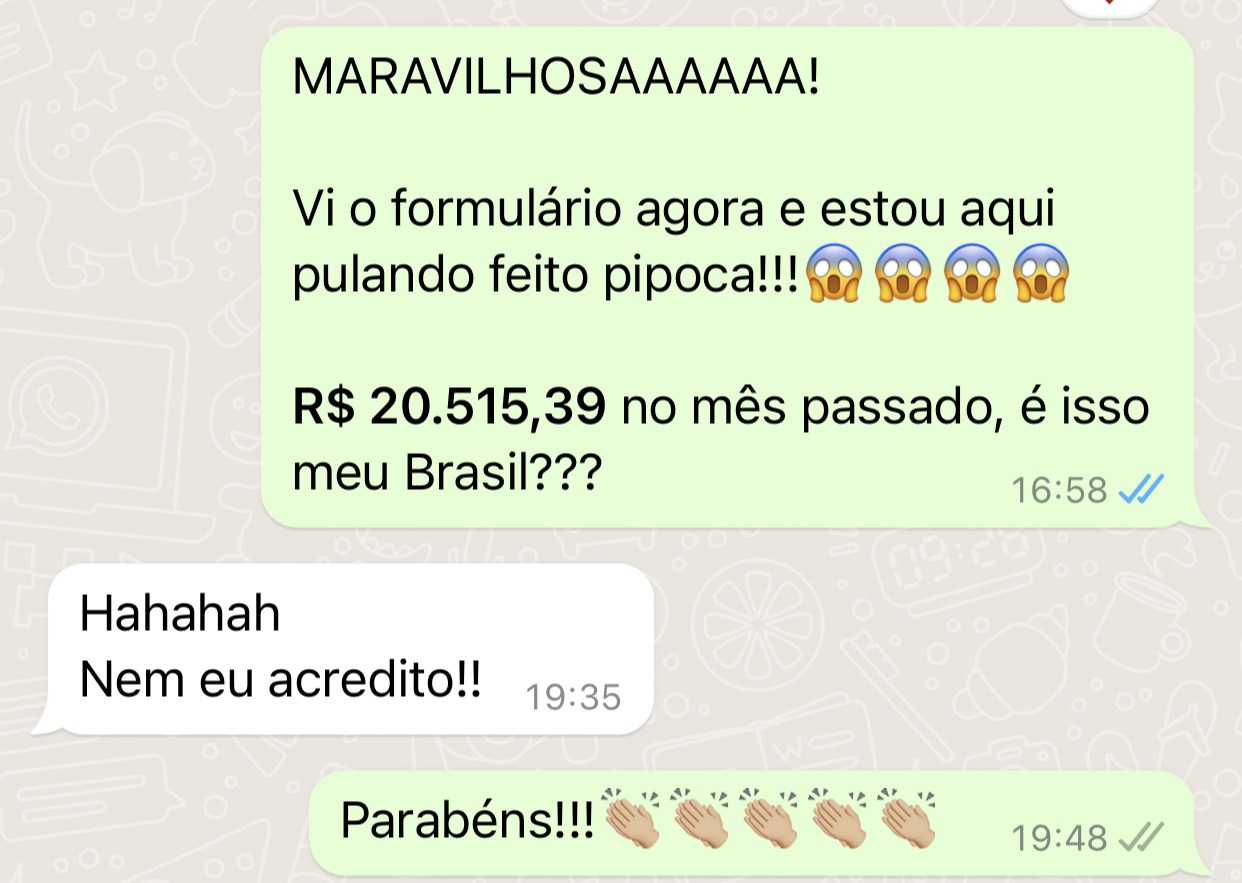 Aluna da Mentoria Liberta — Faturou mais de R$20 mil em um mês (R$20.515,39)